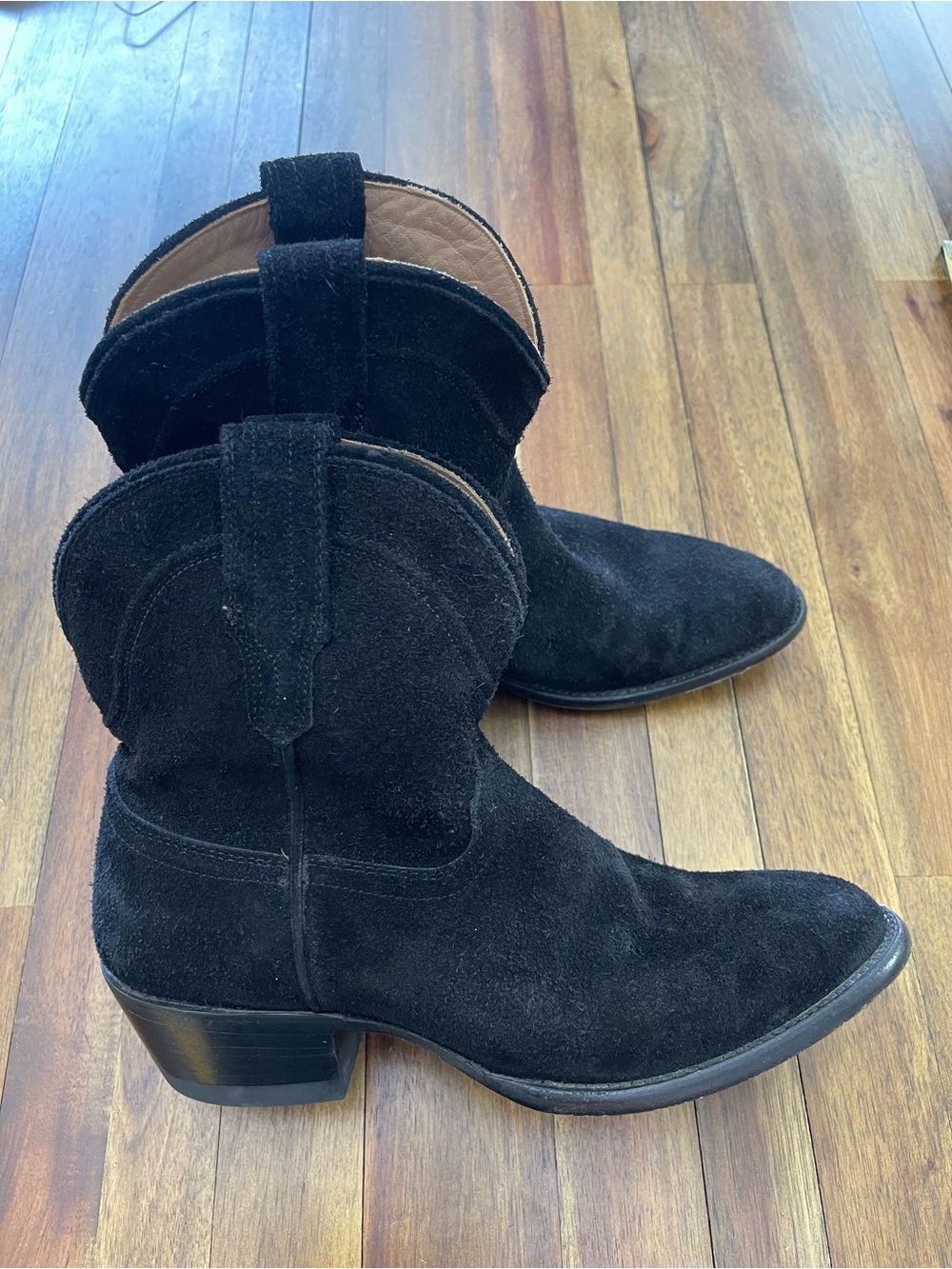 Tecovas Lucy black suede ankle boots cowboy boots cowgirl boots western style